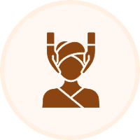 Relaxation therapy symbol with head massage