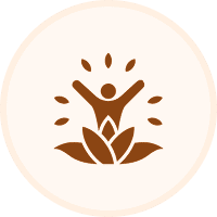 Person rising from leaves icon